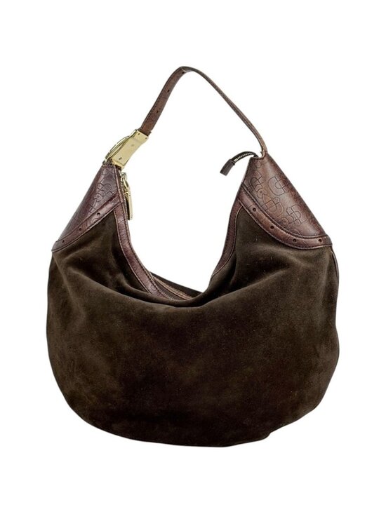 Gucci Handbags - Gucci Horsebit Shoulder Bag Suede Brown
